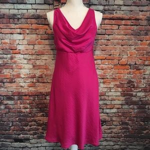 OLD NAVY Pink Satin Cowl Neck Tea Length Dress